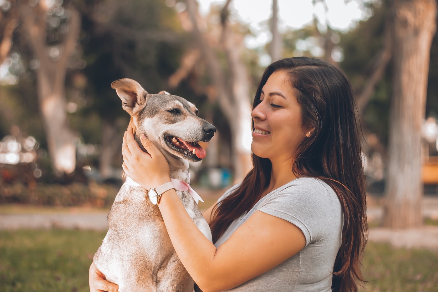 Friendly local pet sitter with a dog