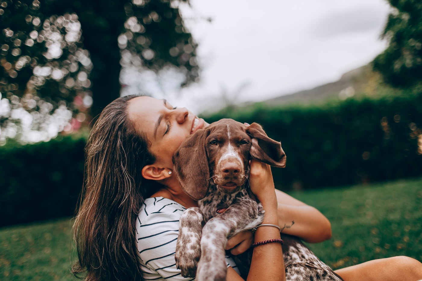 Pet sitter with a dog